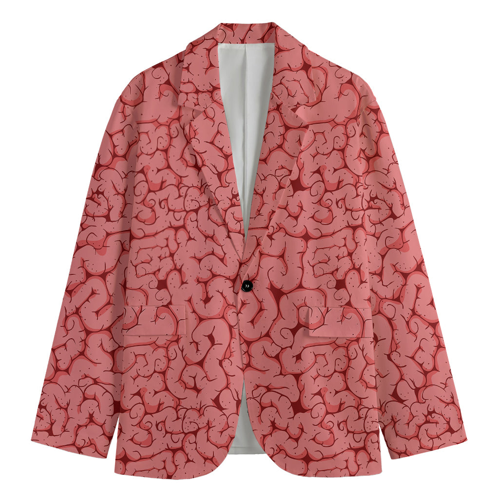 Zombie Brain Print Men's Cotton Blazer