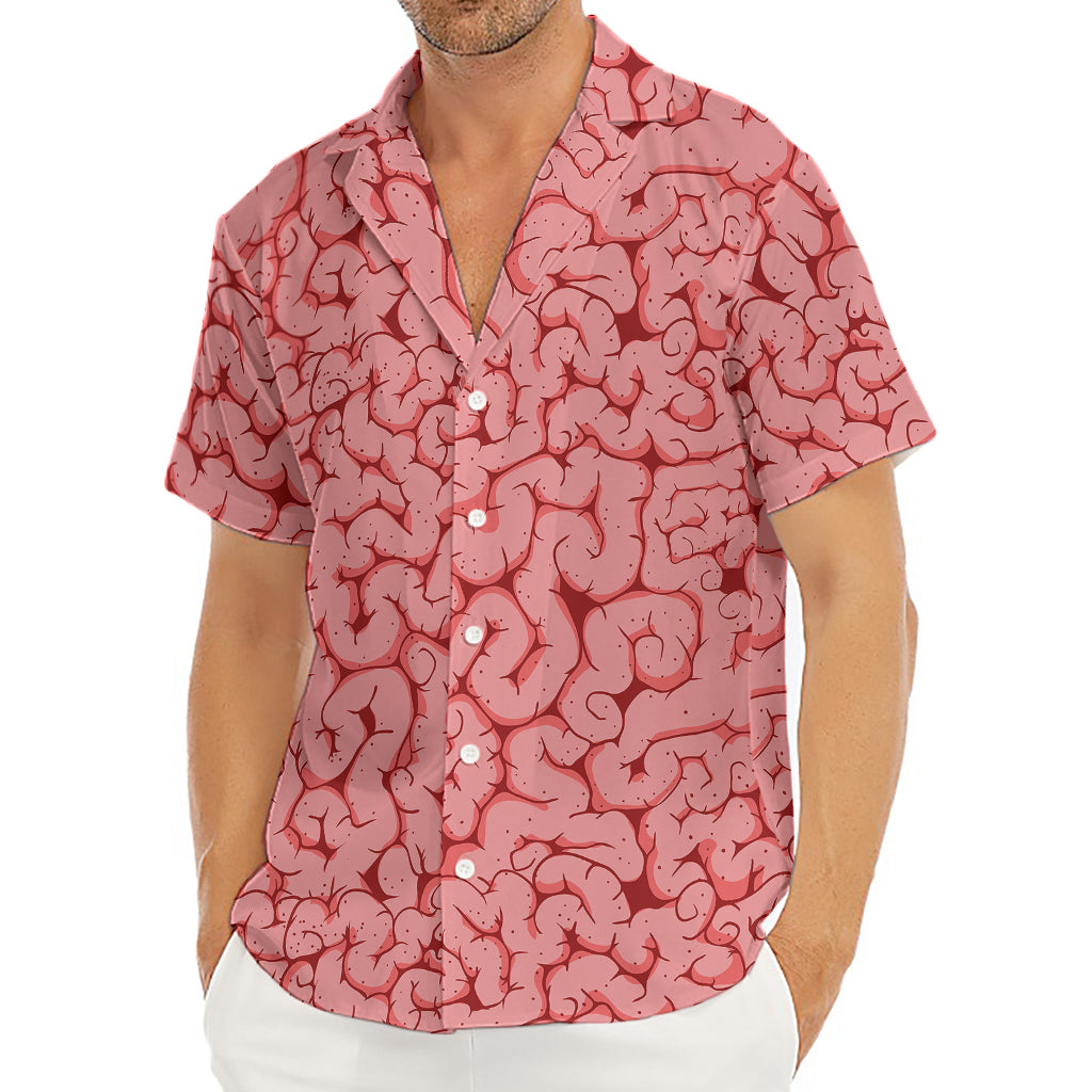 Zombie Brain Print Men's Deep V-Neck Shirt