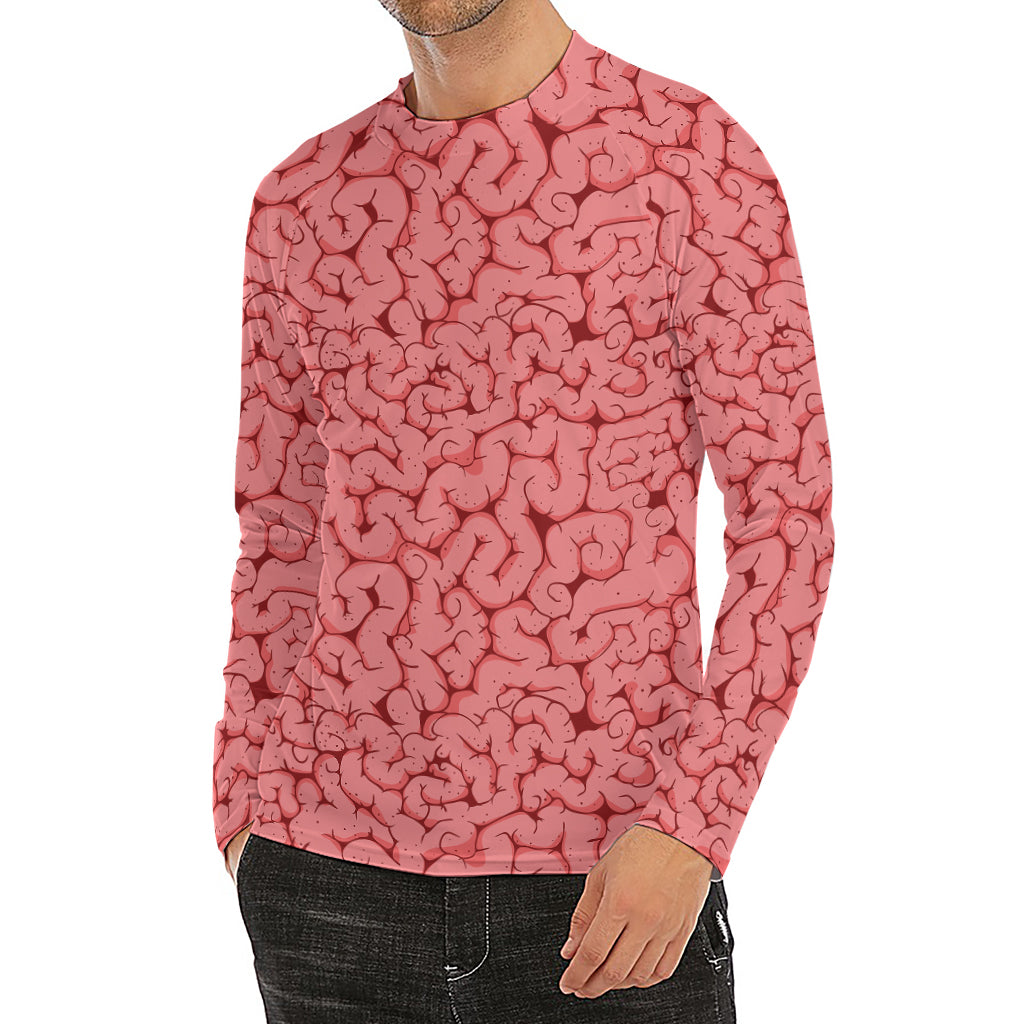 Zombie Brain Print Men's Long Sleeve Rash Guard