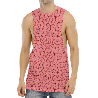 Zombie Brain Print Men's Muscle Tank Top
