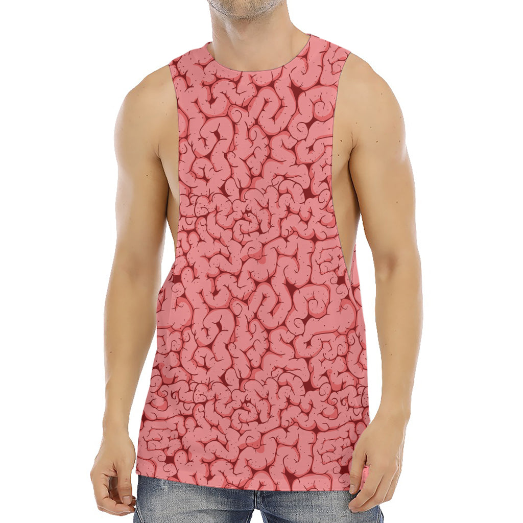 Zombie Brain Print Men's Muscle Tank Top