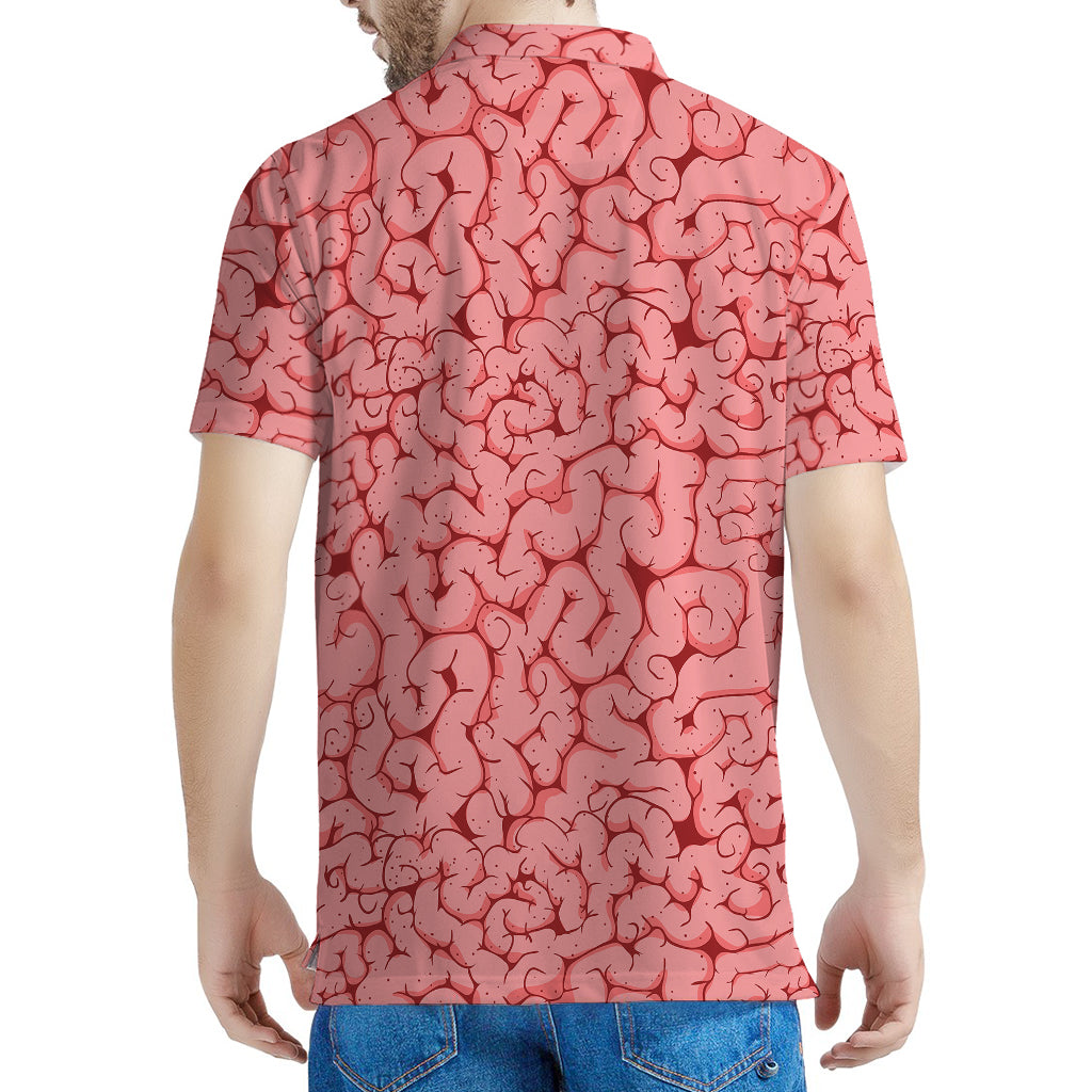 Zombie Brain Print Men's Polo Shirt