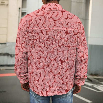 Zombie Brain Print Men's Shirt Jacket