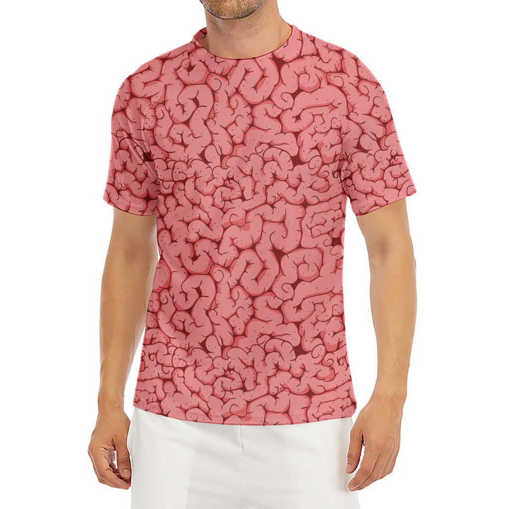 Zombie Brain Print Men's Short Sleeve Rash Guard