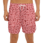 Zombie Brain Print Men's Split Running Shorts