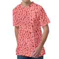 Zombie Brain Print Men's Velvet T-Shirt