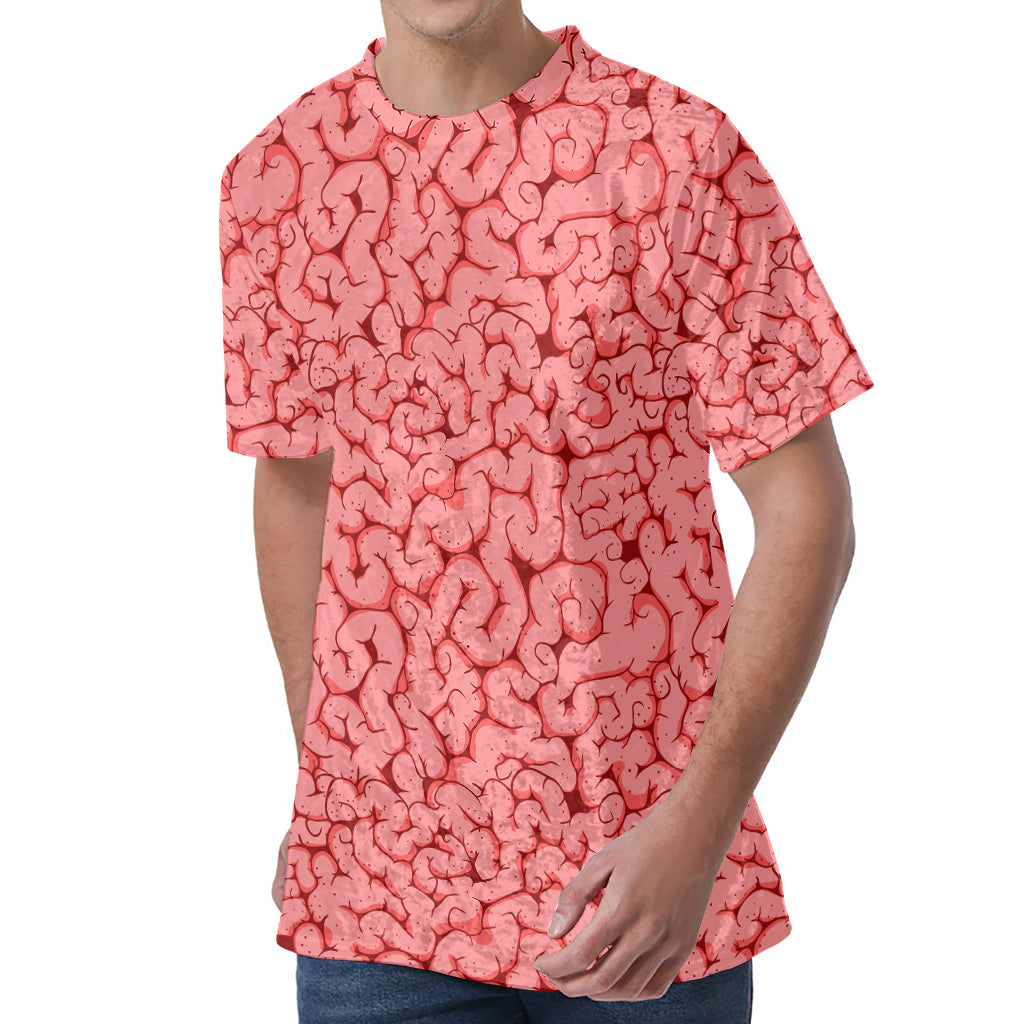 Zombie Brain Print Men's Velvet T-Shirt