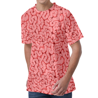 Zombie Brain Print Men's Velvet T-Shirt