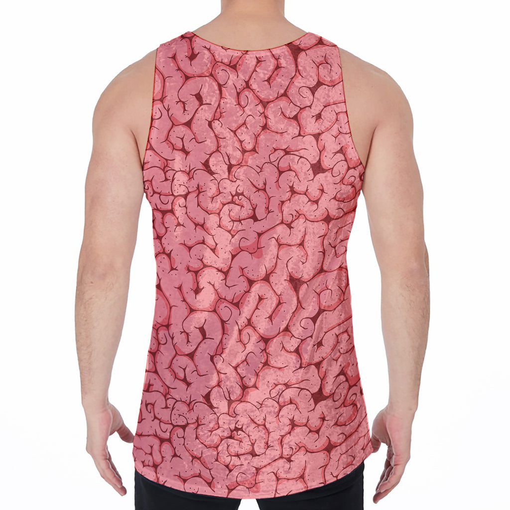Zombie Brain Print Men's Velvet Tank Top