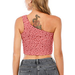 Zombie Brain Print One Shoulder Crop Top