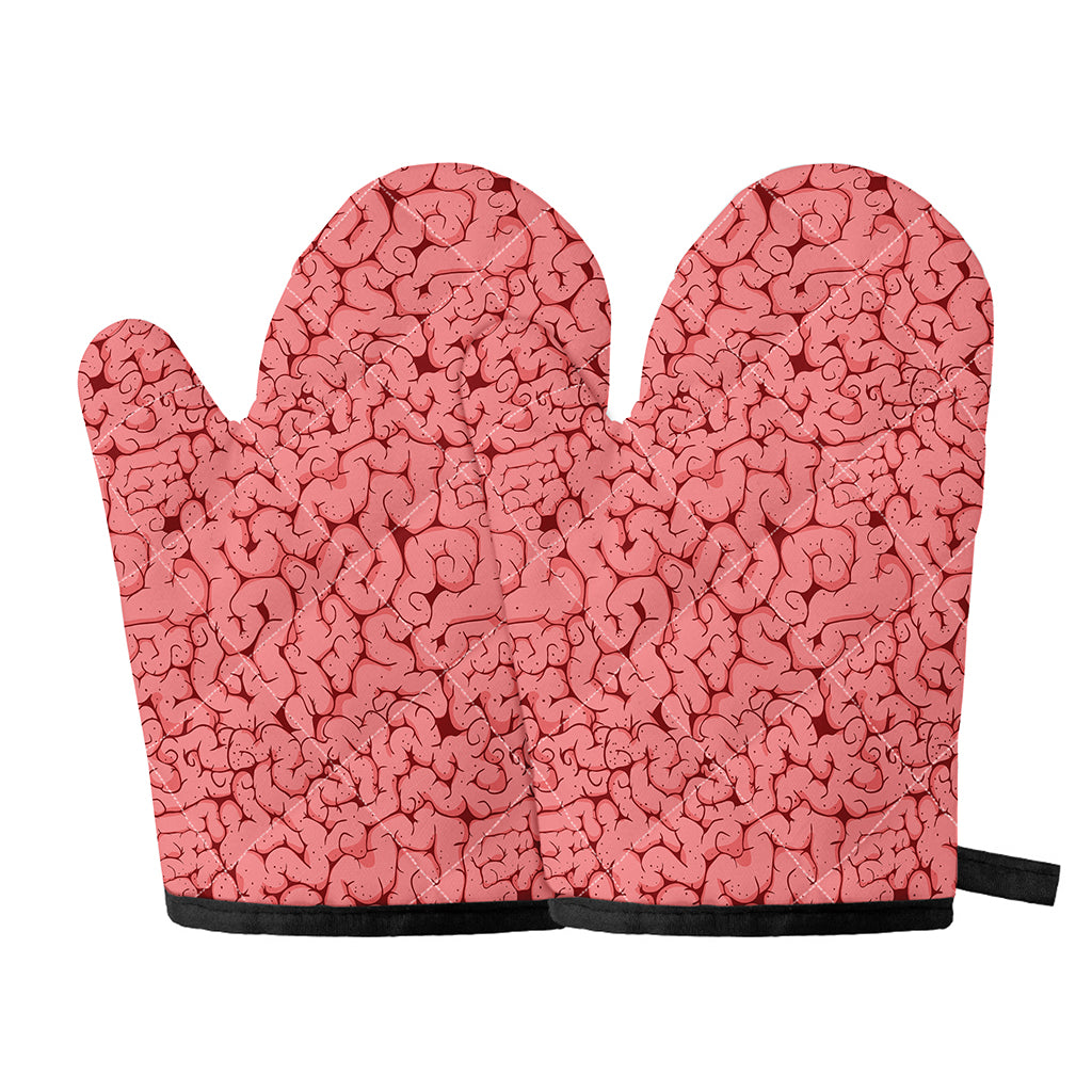 Zombie Brain Print Oven Mitts