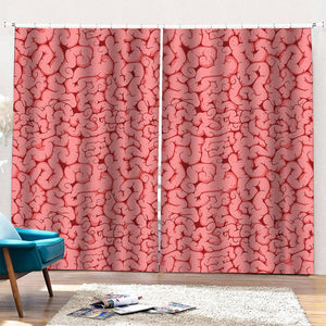 Zombie Brain Print Pencil Pleat Curtains