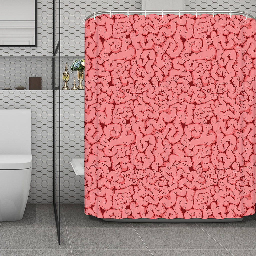 Zombie Brain Print Polyester Shower Curtain