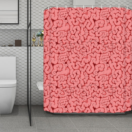 Zombie Brain Print Polyester Shower Curtain