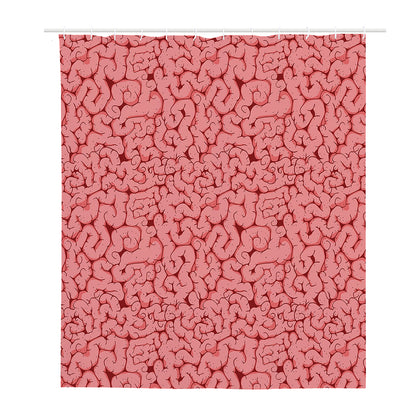Zombie Brain Print Polyester Shower Curtain