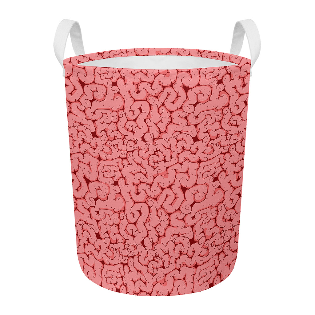 Zombie Brain Print Round Laundry Basket