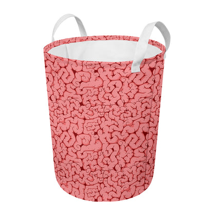 Zombie Brain Print Round Laundry Basket