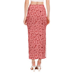 Zombie Brain Print Side Slit Maxi Skirt