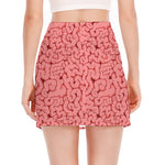 Zombie Brain Print Side Slit Mini Skirt