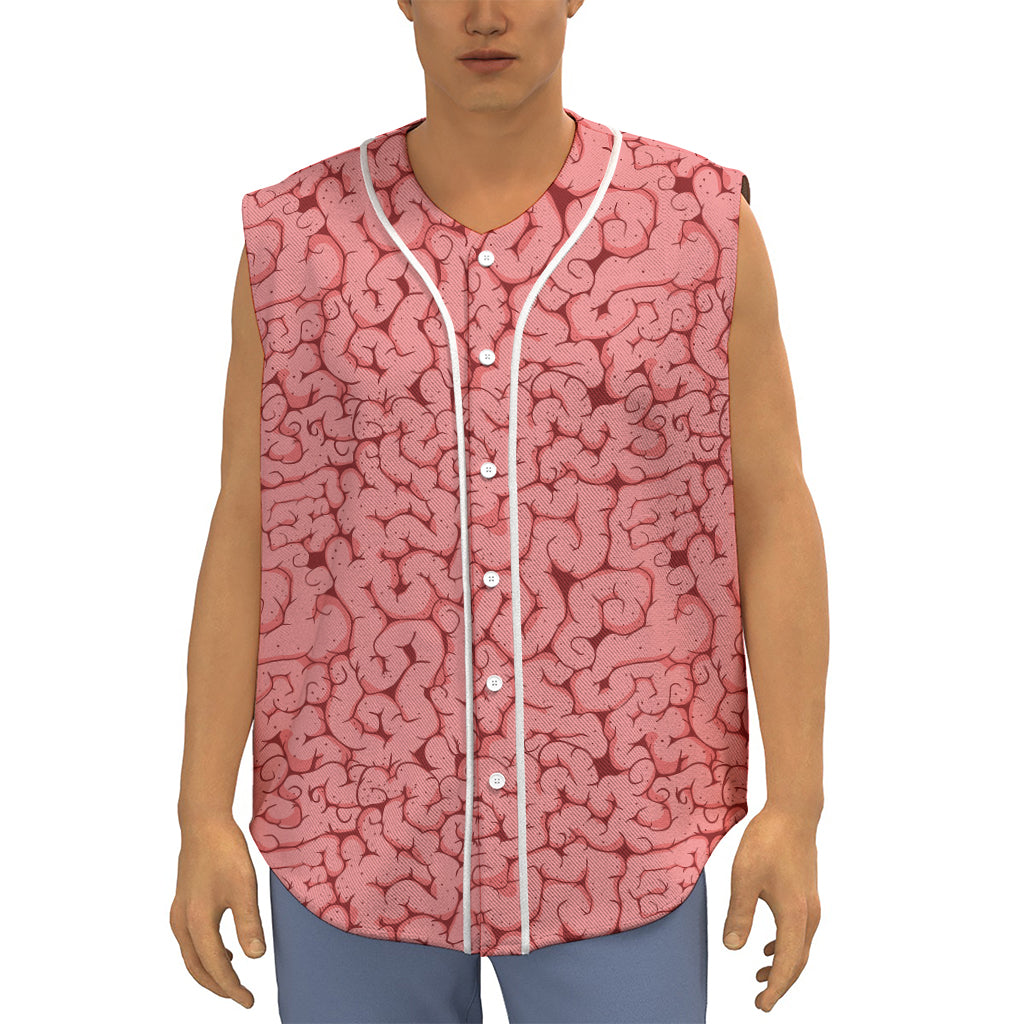 Zombie Brain Print Sleeveless Baseball Jersey
