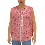 Zombie Brain Print Sleeveless Baseball Jersey
