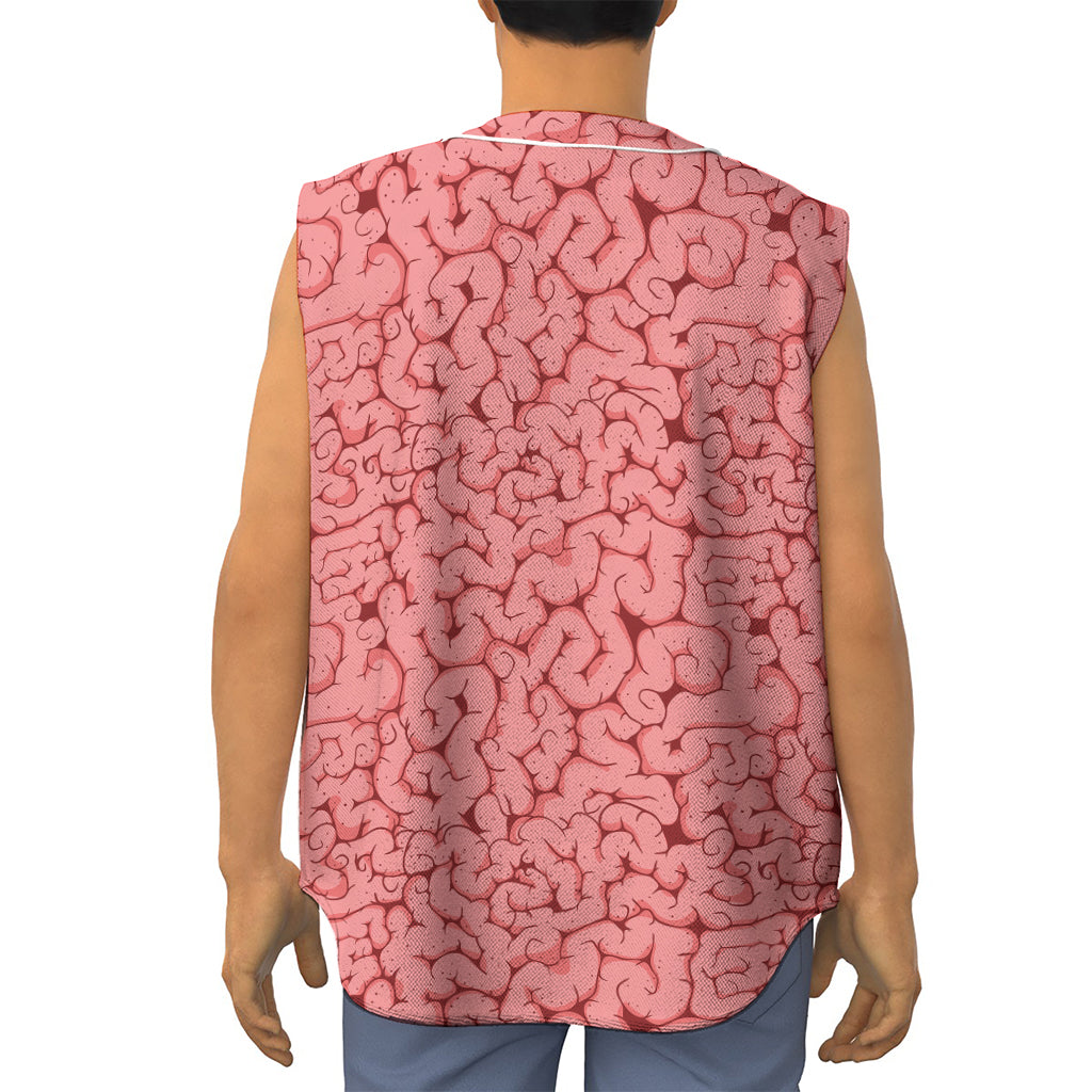 Zombie Brain Print Sleeveless Baseball Jersey