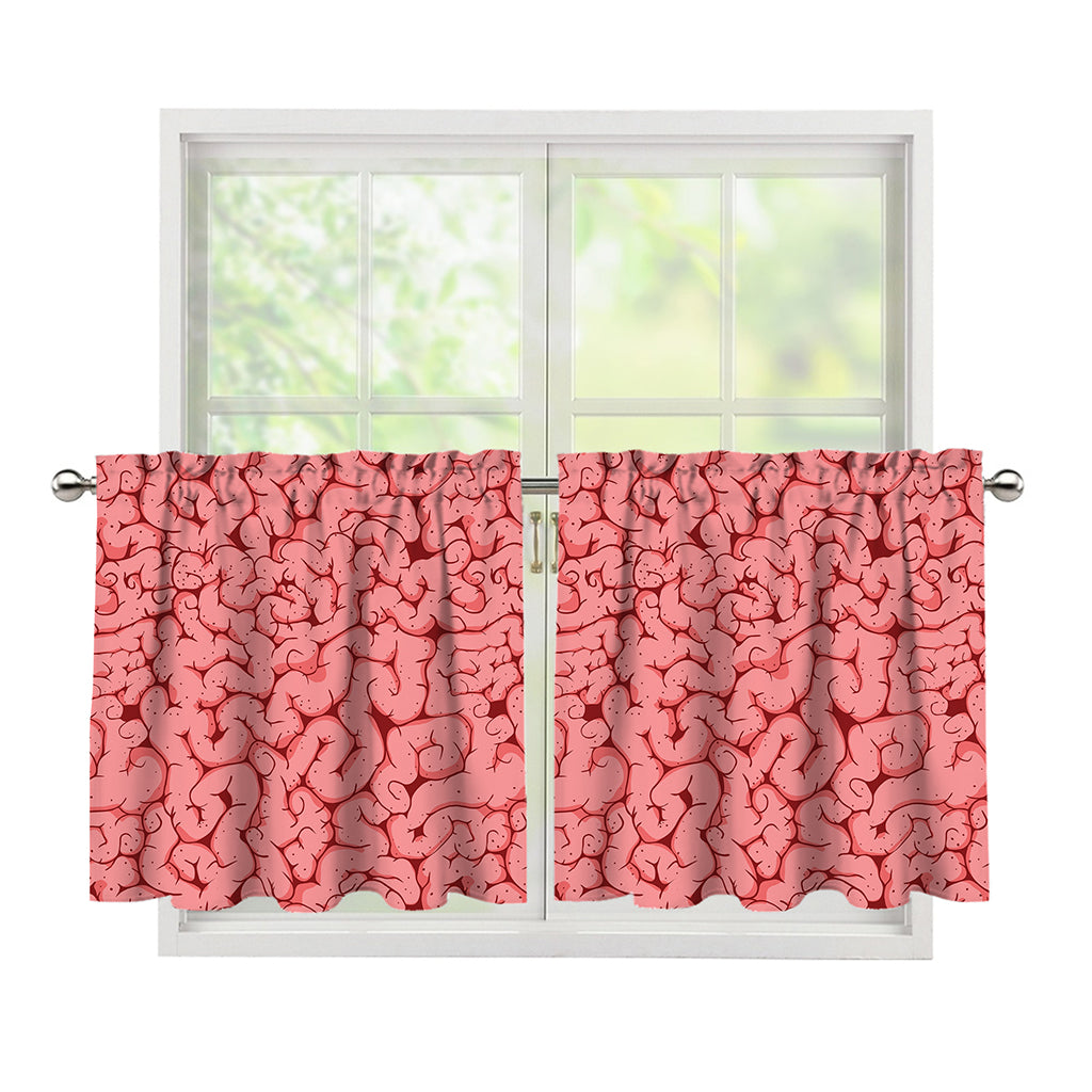 Zombie Brain Print Tier Curtains