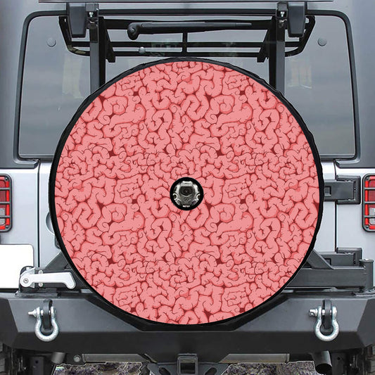 Zombie Brain Print Tire Cover With Camera Hole