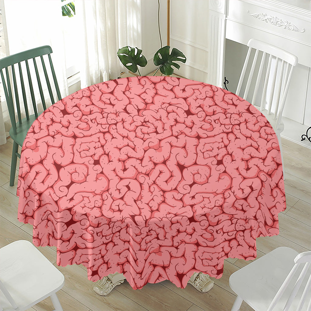 Zombie Brain Print Waterproof Round Tablecloth