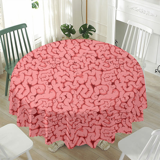 Zombie Brain Print Waterproof Round Tablecloth