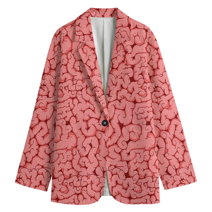 Zombie Brain Print Women's Blazer