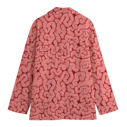 Zombie Brain Print Women's Blazer