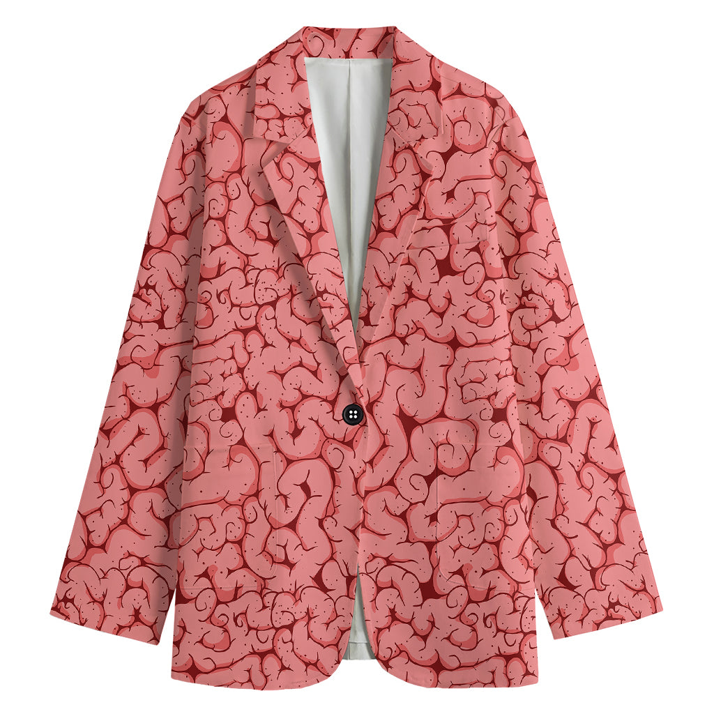Zombie Brain Print Women's Cotton Blazer