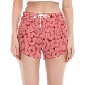 Zombie Brain Print Women's Split Running Shorts