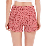 Zombie Brain Print Women's Split Running Shorts