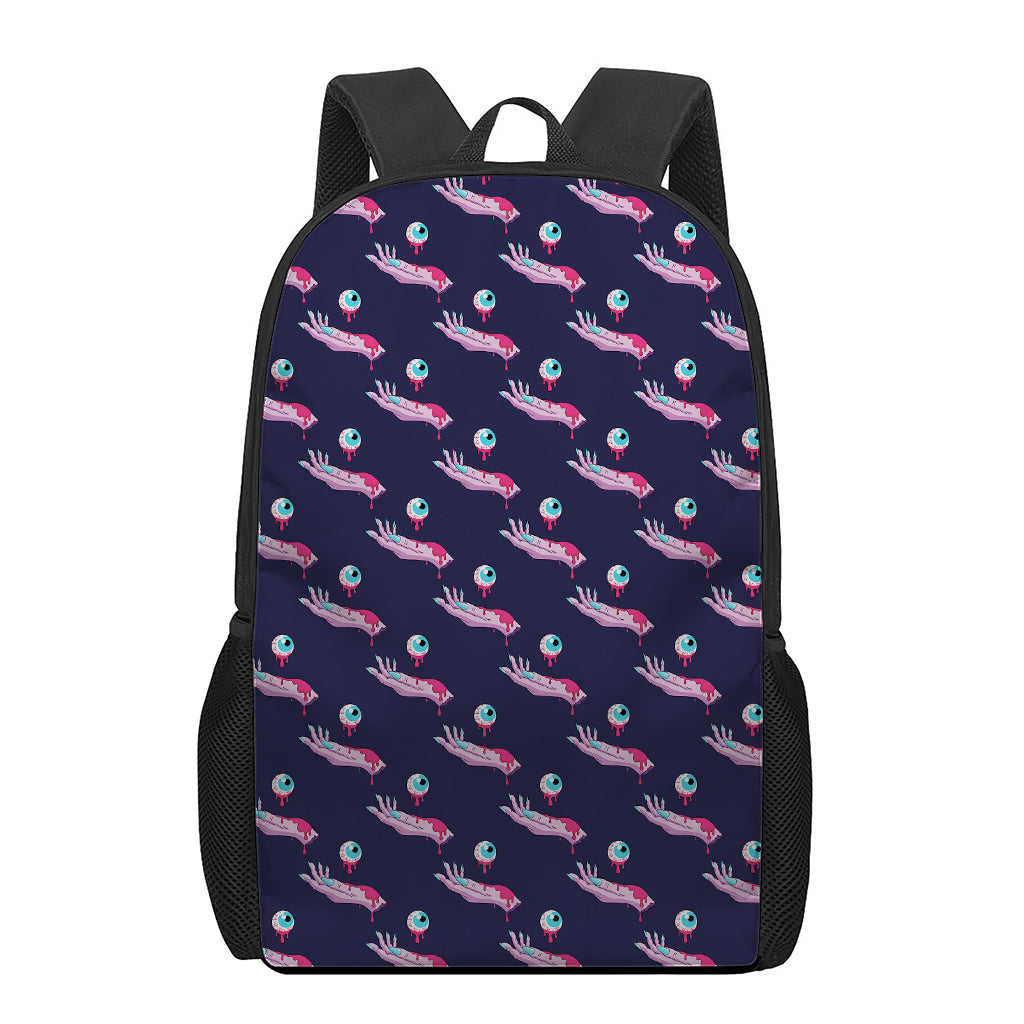 Zombie Eyeball Pattern Print 17 Inch Backpack