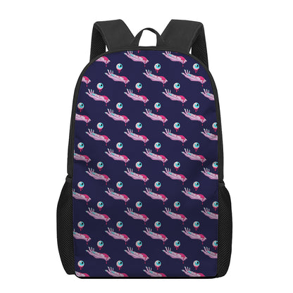 Zombie Eyeball Pattern Print 17 Inch Backpack