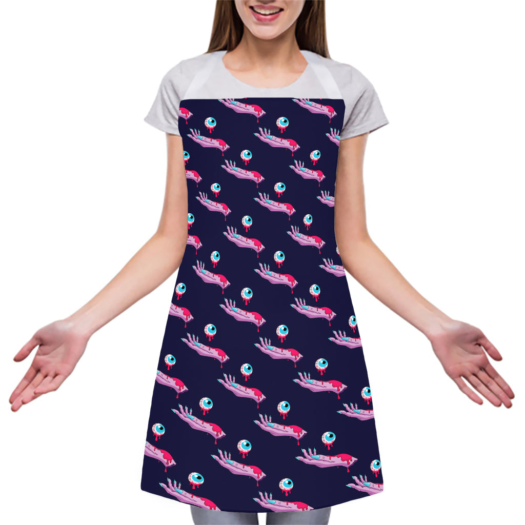 Zombie Eyeball Pattern Print Adjustable Apron