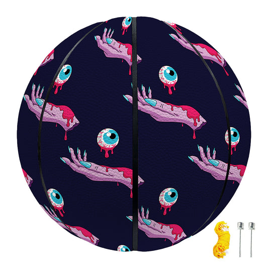 Zombie Eyeball Pattern Print Basketball