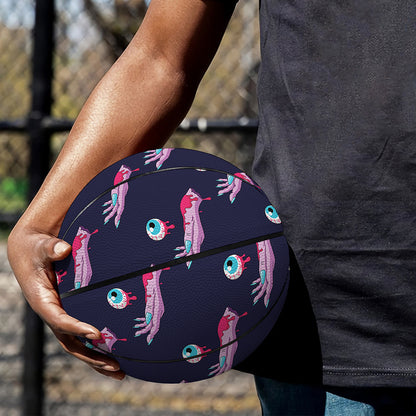 Zombie Eyeball Pattern Print Basketball