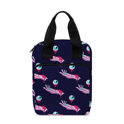 Zombie Eyeball Pattern Print Bible Tote Bag