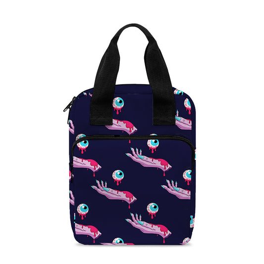 Zombie Eyeball Pattern Print Bible Tote Bag