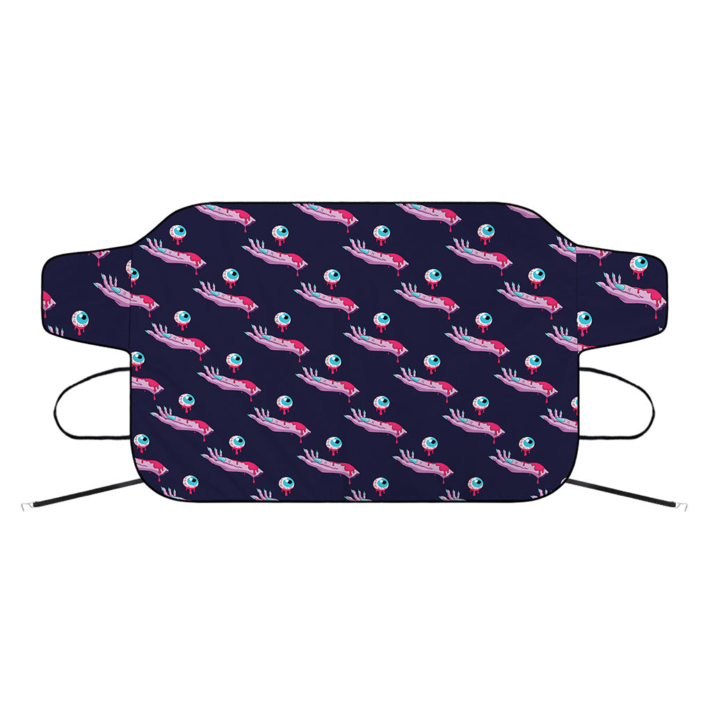Zombie Eyeball Pattern Print Car Windshield Snow Cover