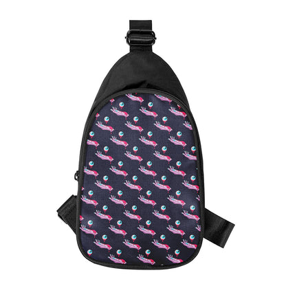 Zombie Eyeball Pattern Print Chest Bag