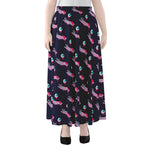 Zombie Eyeball Pattern Print Chiffon Maxi Skirt