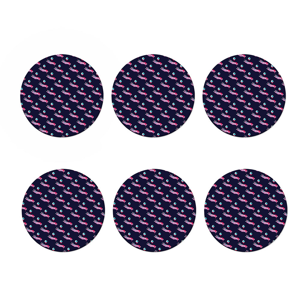 Zombie Eyeball Pattern Print Coaster Set
