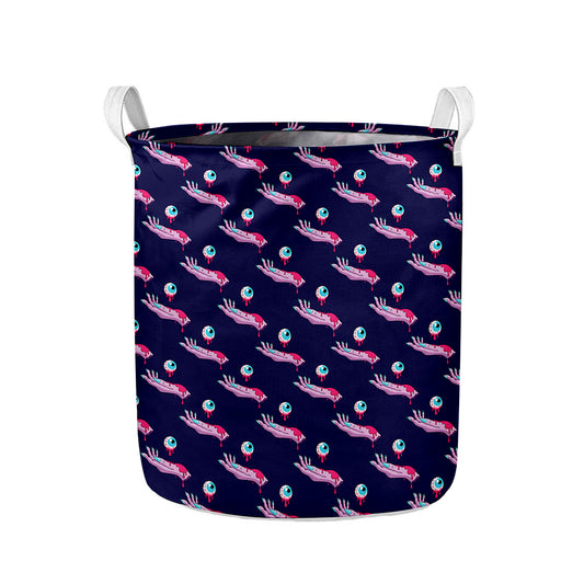 Zombie Eyeball Pattern Print Collapsible Laundry Basket