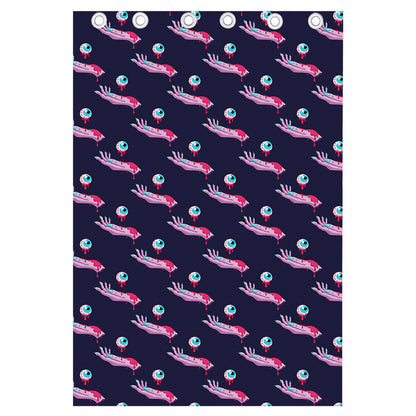 Zombie Eyeball Pattern Print Curtain