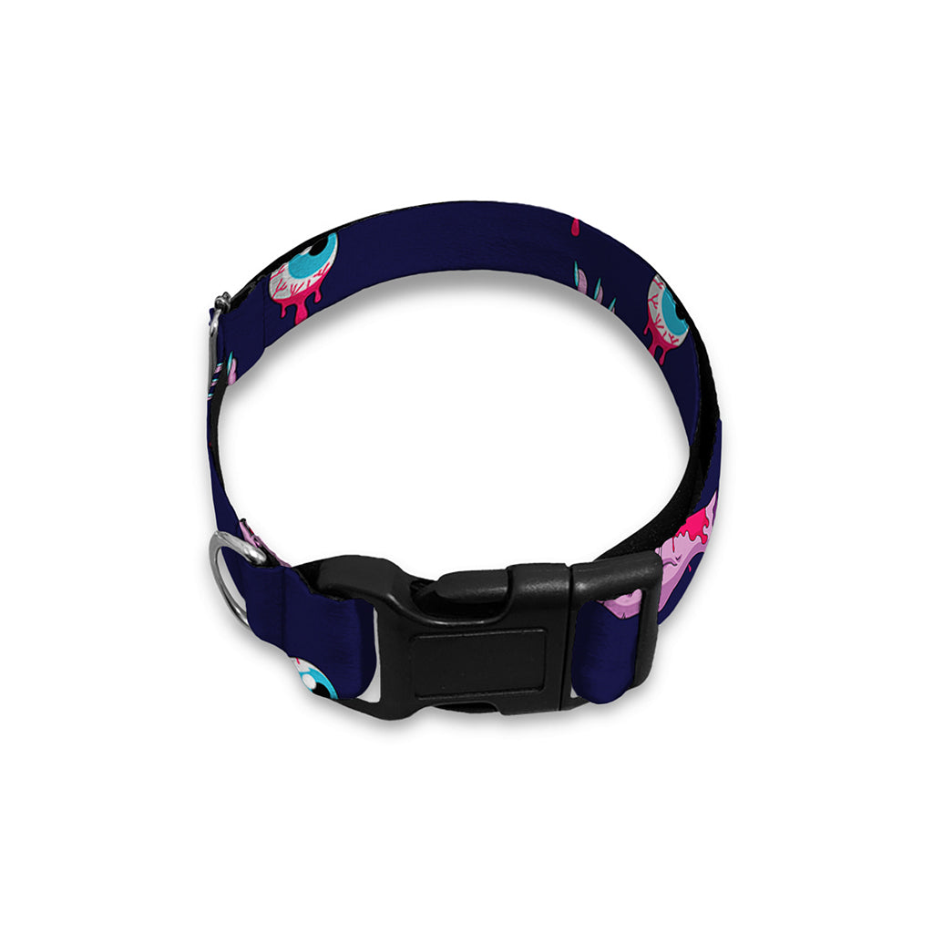 Zombie Eyeball Pattern Print Dog Collar