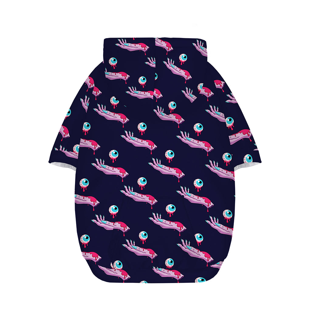 Zombie Eyeball Pattern Print Dog Zip Up Hoodie